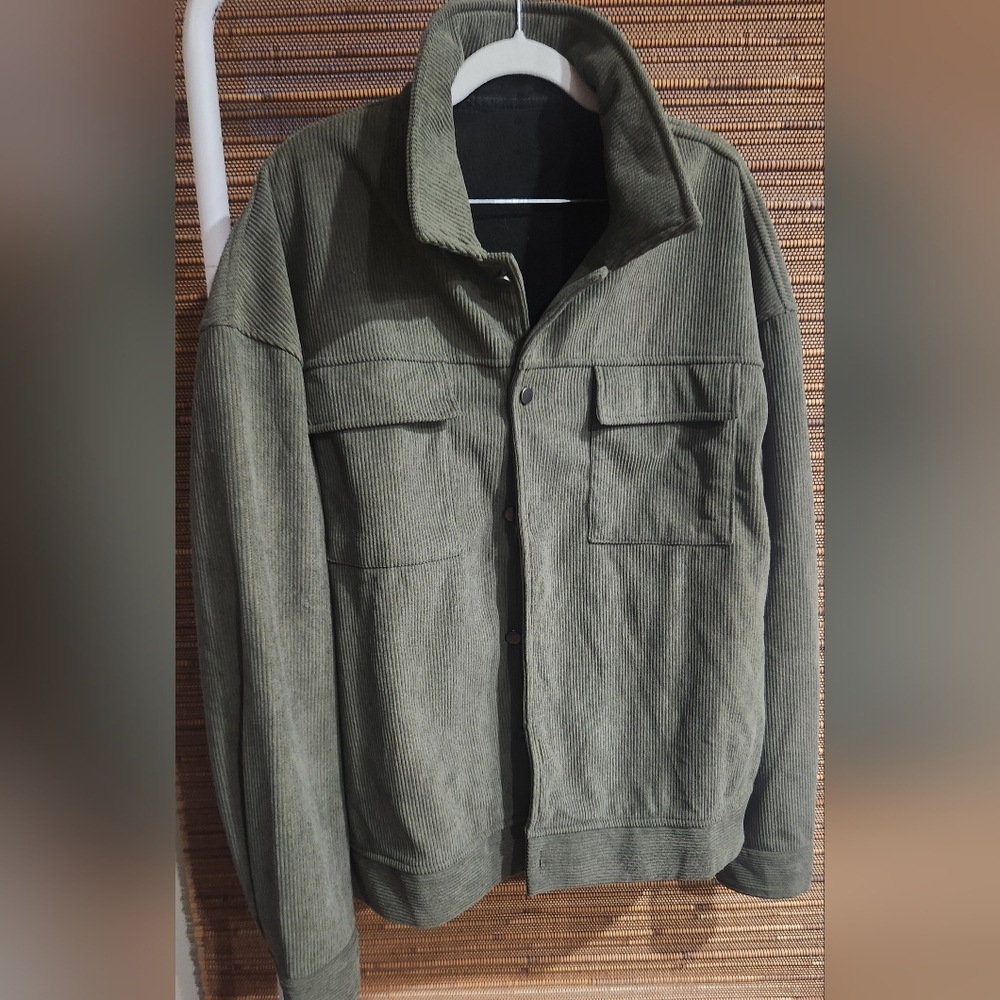 MANFINITY Sage Green Corduroy/Fleece Shirt Jacket Sz XL